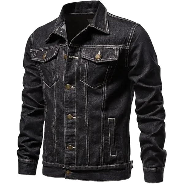 ジャケット・アウター MANY WAY VERSATILE DENIM COAT Amazon.com: Men's Denim Jackets Streetwear Outerwear Single