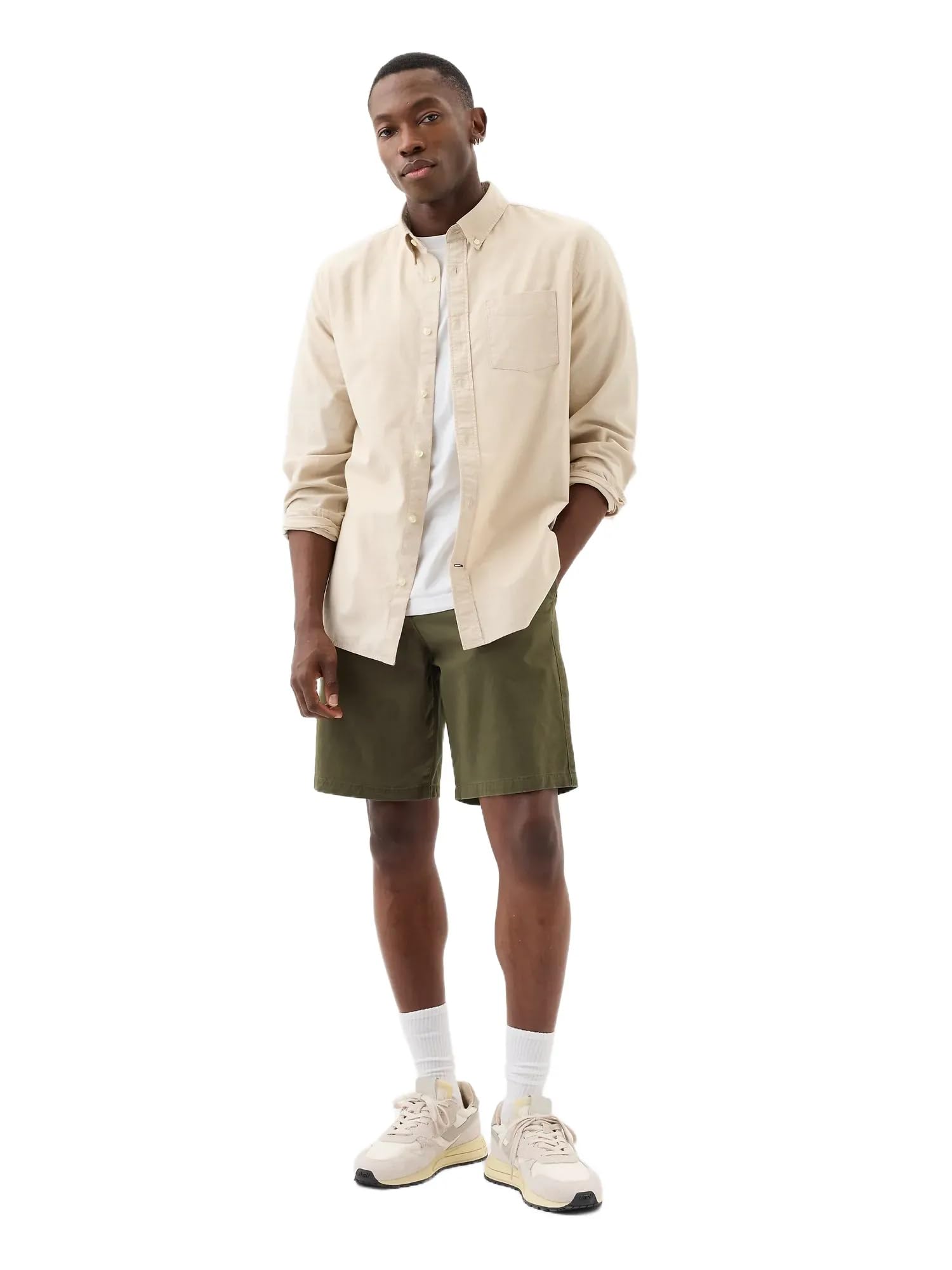 GAP Mens 9″ Essential Shorts Black Moss 28