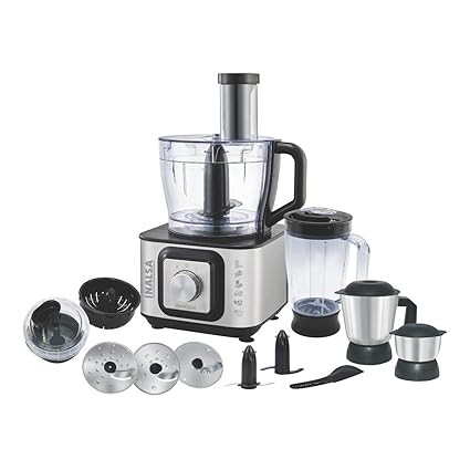 Inalsa INOX 1000-Watt Food Processor (Black/Silver)