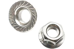 Floyutin 50 Pcs M4 Stainless Flange Nuts Thread Metric Washer Nuts Fastener