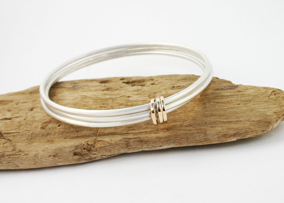 Sterling silver bangle set. Silver bangle bracelets with