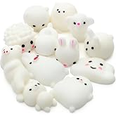 Mr. Pen- White Animal Squishy Toys, 12 Pack | Washable Twistable Stretchy Squishies, Soft Stress Relief Sensory Toys for Squeezing, Party Favors