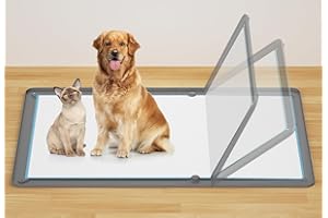 CARRY360 Puppy Pee Pads Holder for Dog Training Pads, Soft Potty Pads Tray with High Edge Leakproof for Floor Protect, 24" x 35" Non-Skid Dog Cat Litter Mat Fit Disposable and Washable Pee Pads