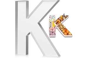 Mifoci 13.7inch Cardboard Letter Boxes Charcuterie Letters Board Fillable Reusable Trays Alphabet Serving Platter for Food Chocolate Candy Decoration Baby Shower Party Anniversary(Letter K)
