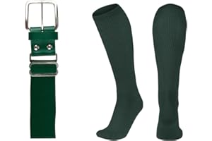 League Outfitters Baseball Belt and Socks Combo Adjustable Baseball/Softball Belt for Youth, Boys, Girls, and Adult