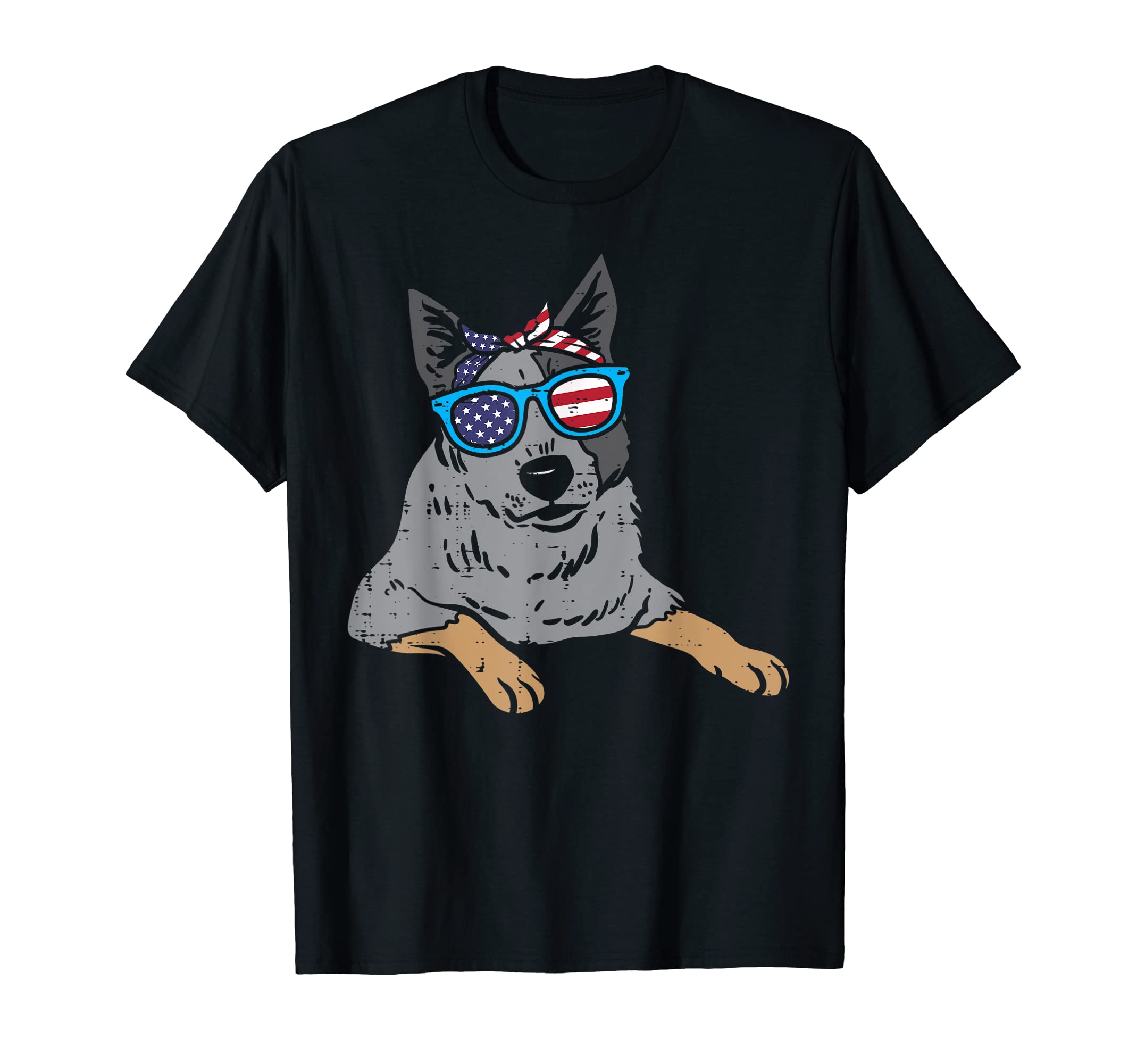 Bandana Heeler Cattle Dog American US 4th Of July Fourth Dog T-Shirt