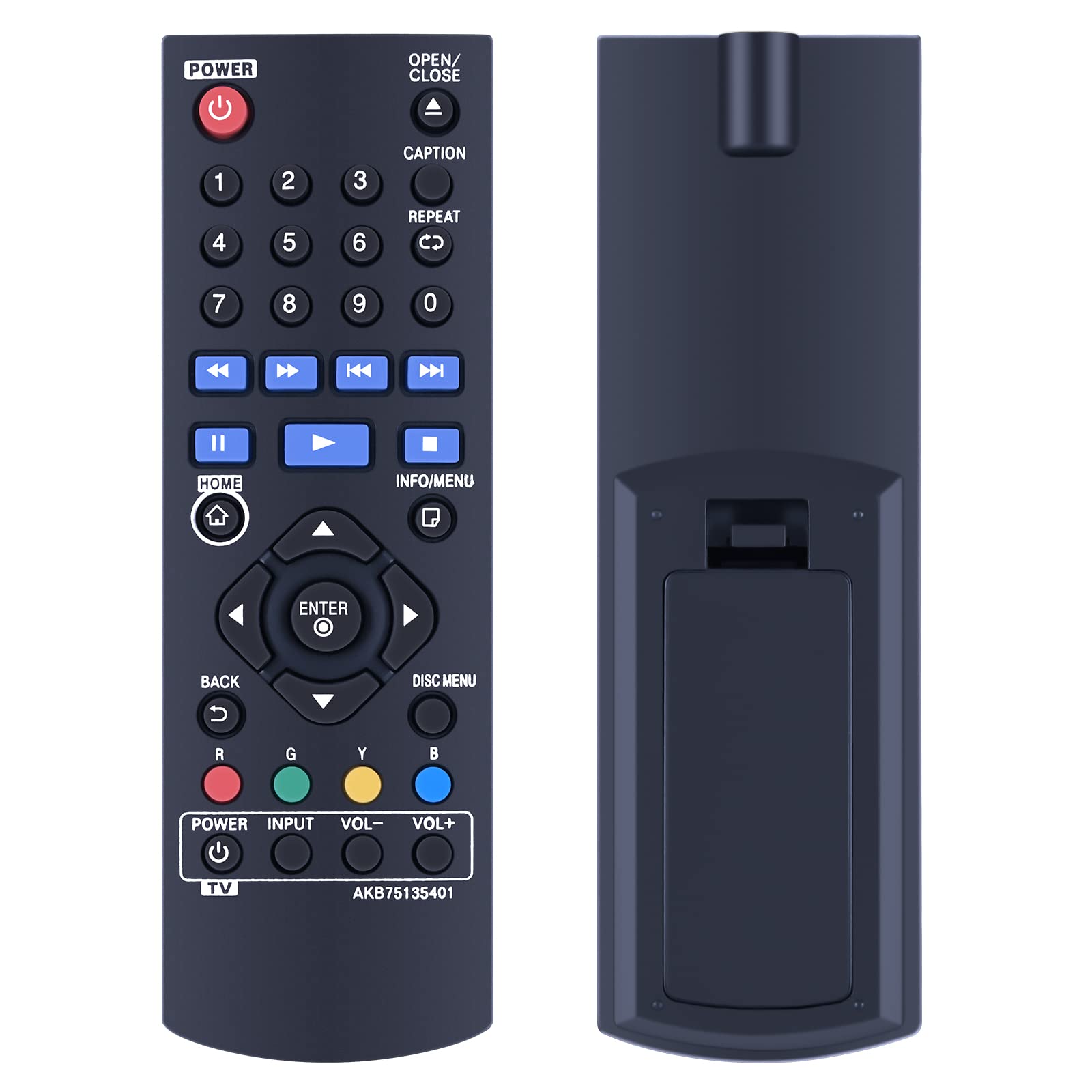 New AKB75135401 Replacement Remote Control Compatible for LG Blu-Ray Disc DVD Player UBK80 UP870 UP875 BPM35 BP175 BP125 BP125N BP135 BP145 BP145N BP155 BP155N BP165 BP165N BP250 BP255 BP255N BP300