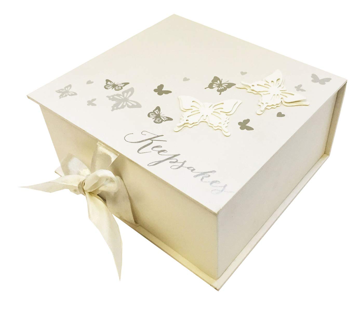 Juliana WG409 Wings of Love Butterfly Paperwrap Keepsake Box Cream Large