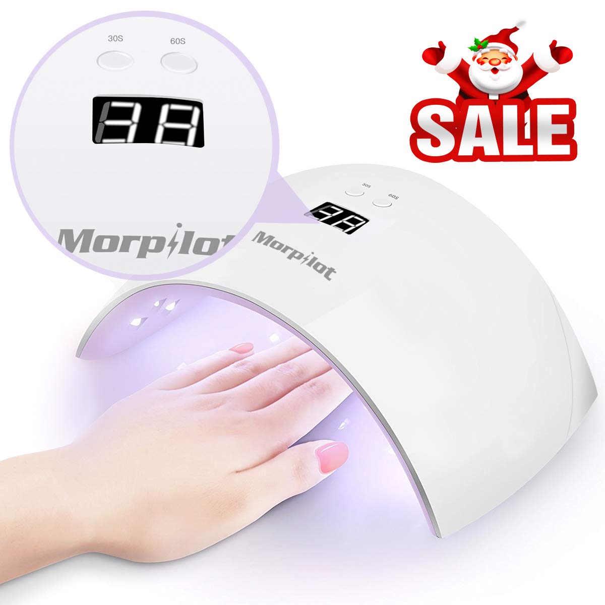 UV Nagellampe, Morpilot 24W UV-LED-Nageltrockner, Lichthärtungsgerät mit Timer und Automatische Sensor Portable Nageltrockner trocknen schnell Gel Nagellack Lampe