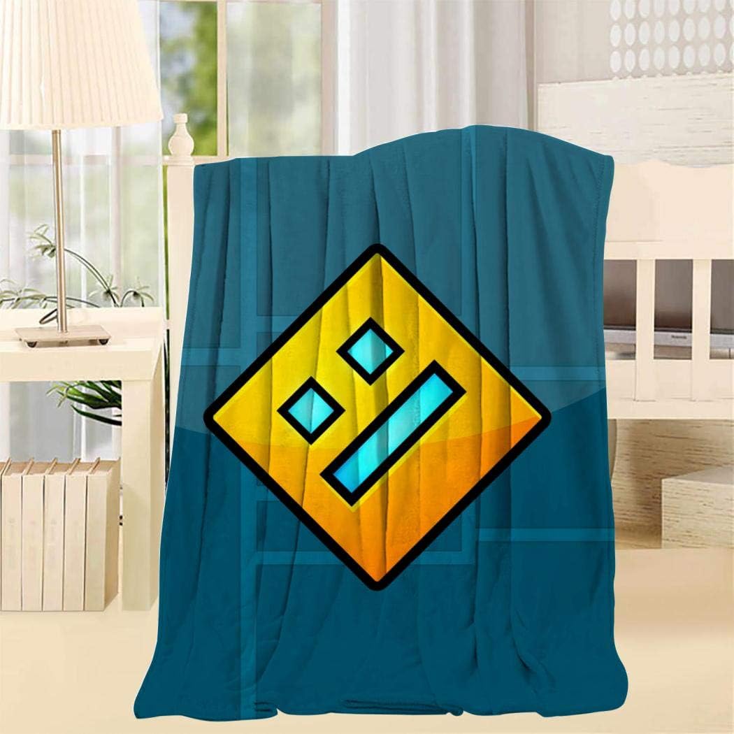 Yellow Face Geo-metry Super Soft Blanket Fleece Throw Fuzzy Lightweight Cozy Plush Bedding Couch Home