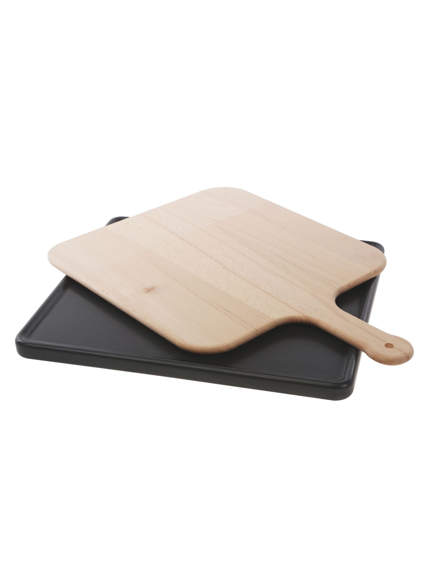 Neff Z1913X0 Ceramic Bread/Pizza Stone with Wooden Peel, Dishwasher-Safe, 360 x 375 mm