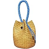 Rattan Clutch Purse for Women 2025 Trendy Handbag Soft Handle Beach Evening Bag Wallet Bamboo Bucket Bag Party Prom