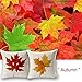 Fall Pillow Covers, Maple Leaves Throw Pillow Covers, 18 Inch Autumn Decorative Pillow Cases, 2 Pack Sofa Pillow Covers, Linen Cushion Cover for Couch Bed and Car