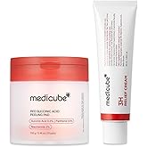 medicube Clarifying Pad & Soothing Cream Duo: Red Succinic Acid Pad and 3H Daily Daily Moisturizer | Gentle Exfoliation for Clearer, Radiant Skin | Balance & Comfort Care Routine