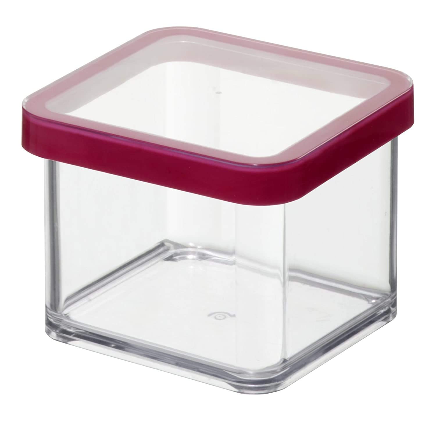 Rotho, Loft, square storage box 0.5l with lid and seal, Plastic (PP) BPA transparent/red, 0,5l (10,0 x 10,0 x 7,2 cm)