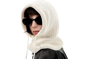 Stilldawn Hooded Scarf Beanie for Women & Men,Balaclava Winter Hat,Warm Wool Blend Scarf Hat for Cold Weather