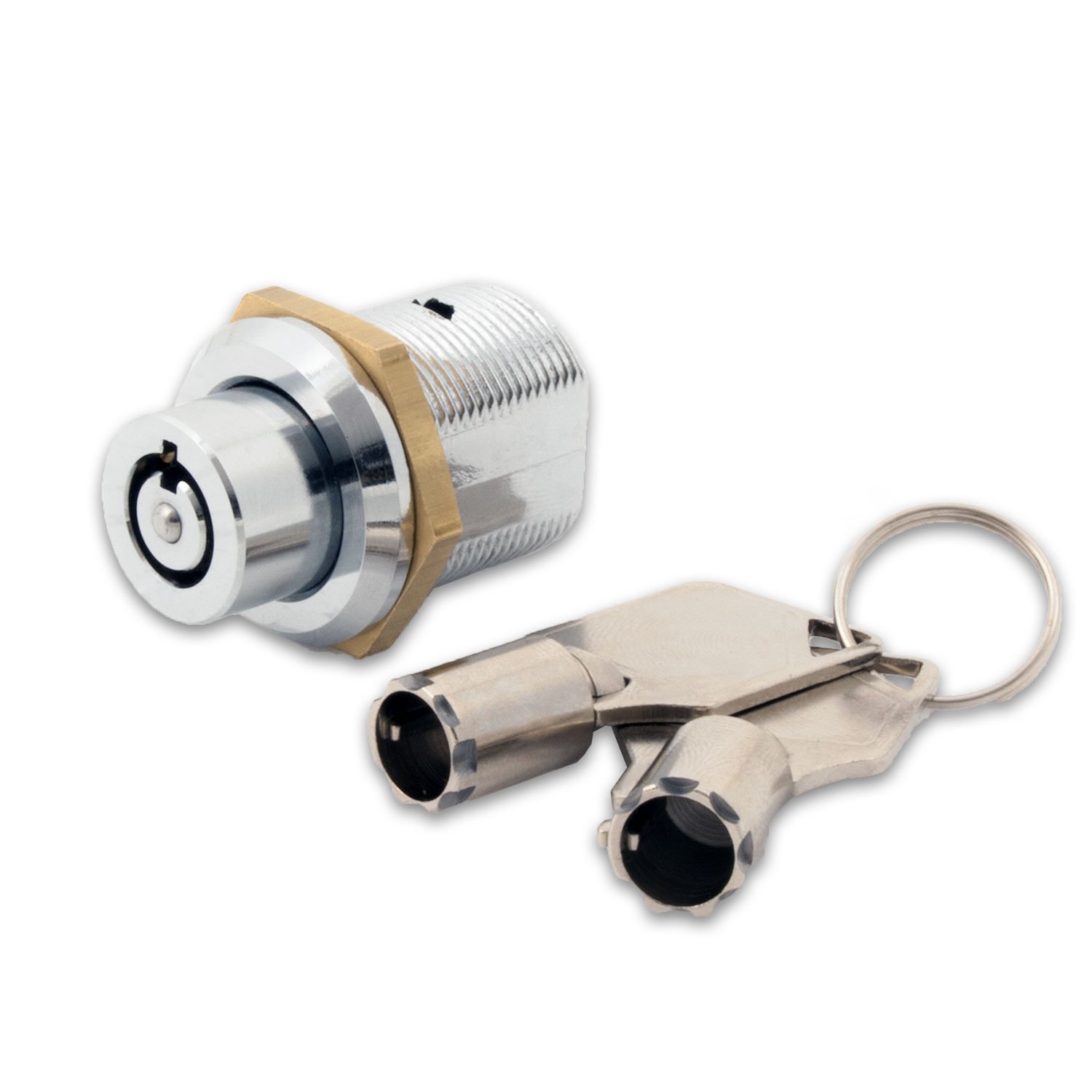 FJM FJM-2610 MEI-2610 Security 2610B-KA Tubular Push Lock with Chrome Finish, Keyed Alike, S — image 1