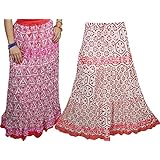 Wholesale Lot Of 2 Womens Tiered Skirts Printed Bohemian Flare Long Maxi Skirts