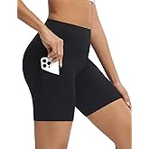 baleaf Biker Shorts for Women High Waist Tummy Control with Pockets Yoga Workout Gym Bike Shorts No Front Seam