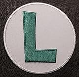 Super Mario Brothers Luigi Letter l Hat Logo Costume Uniform Velcro Patch
