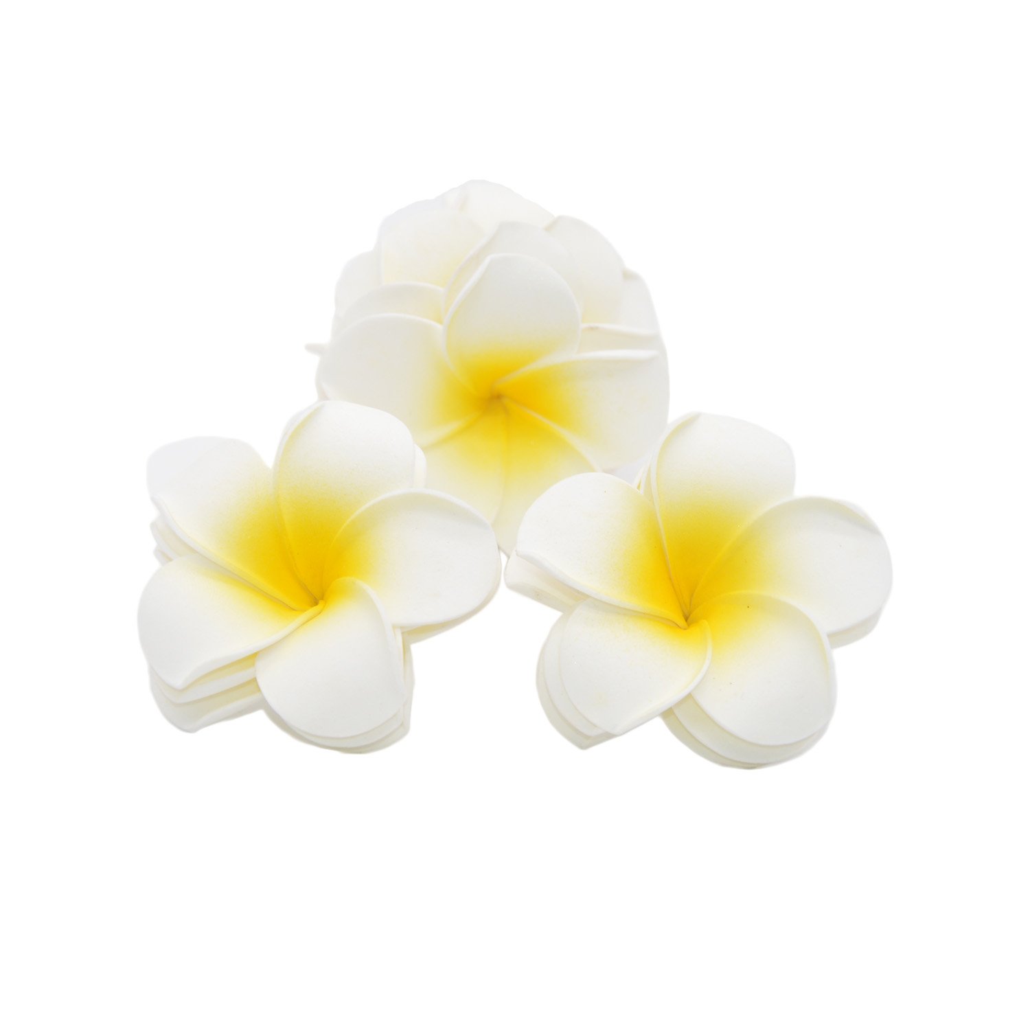 Medigy 1.6 Inch Plumeria Hawaiian Foam Frangipani Flower Artificial Flower For Wedding Party Decoration White
