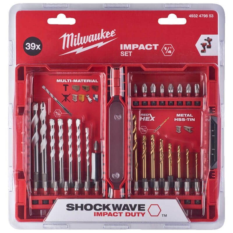Milwaukee 4932479853 39 Piece Shockwave Screwdriver/Drill Bit Set