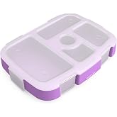 Bentgo Kids Prints Tray with Transparent Cover, 5-Compartment, BPA-Free | Meal Prep, Portion Control, Transparent Lid, Freshness Locking Clips, Reusable (Mermaid Scales)