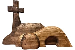 Empty Tomb Easter Decoration Wooden Cross Christian Jesus Nativity Resurrection Scene Home Office Religious Table Decor