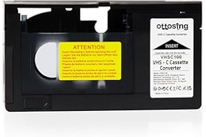 VHS-C Tape Adapter for Camcorder Motorized VHS-C to VHS Cassette Converter for VCR Players, Videotape Players, and VHS to Dig