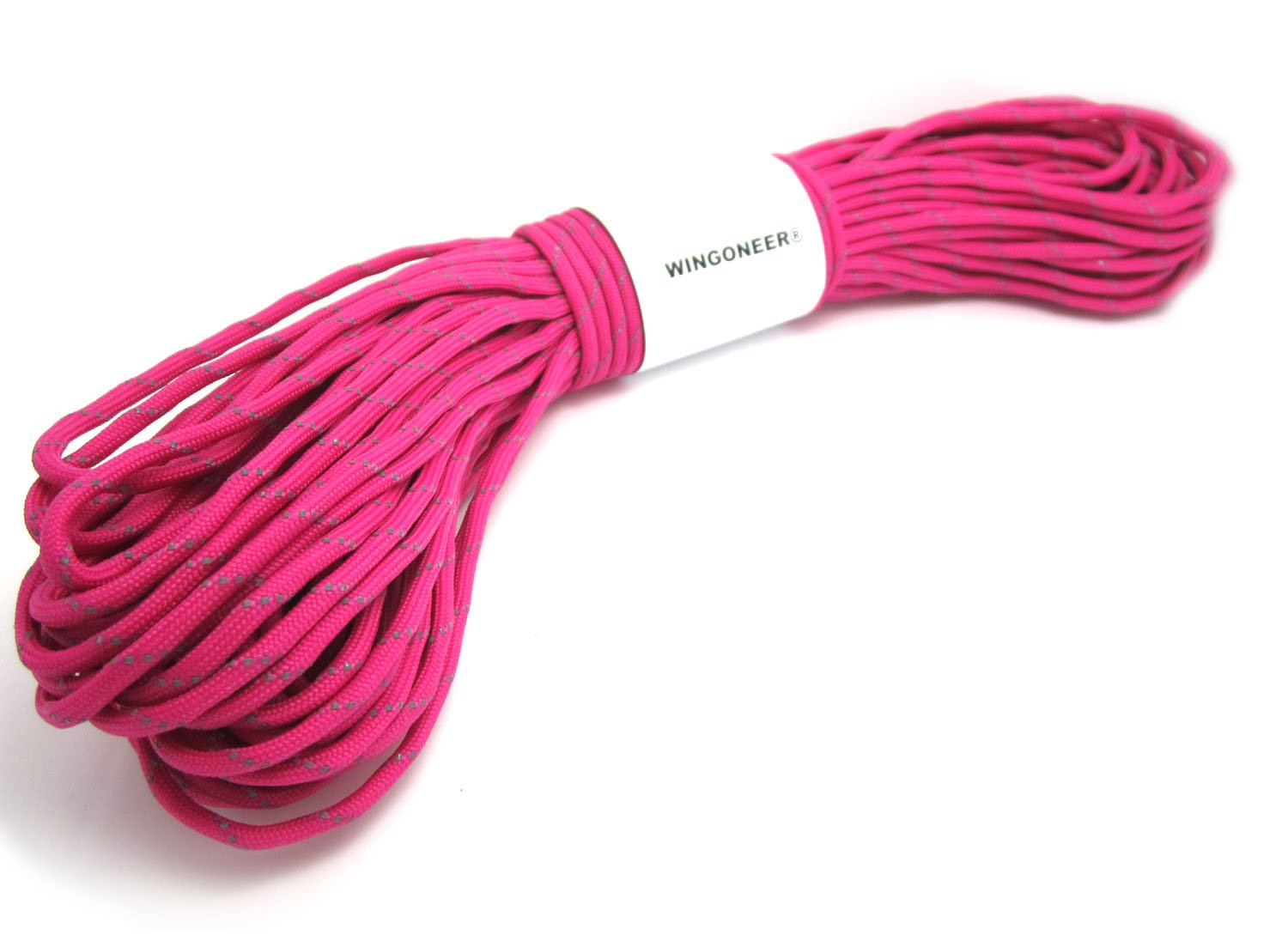 WINGONEER Rose Reflective 550 Paracord Mil Spec Type III 7 strand parachute cord 100 feet