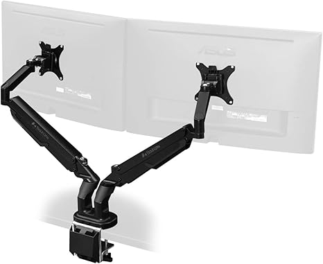 Amazon Co Jp Bauhutte バウヒュッテ スリムモニターアーム デュアル ガス圧式 34インチ対応 Bma 2slm Bk ブラック 稼動距離最大約48cm 1アームあたり パソコン 周辺機器