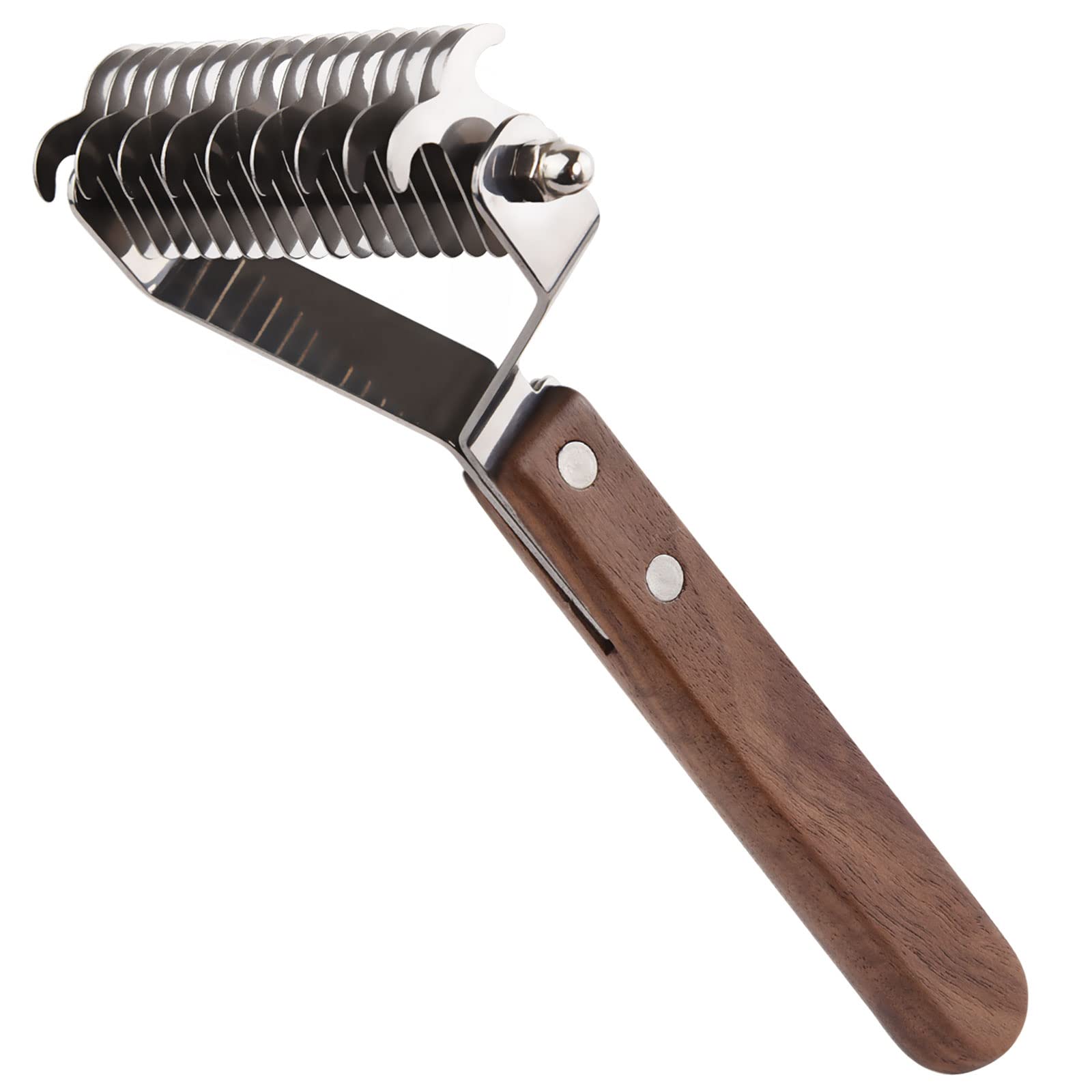 onebarleycorn coat king undercoat rake dog grooming comb,dog brushes for Shedding Stripping Brush Pet Dematting Comb for Dogs and Cats(9+17 Dual Blades)