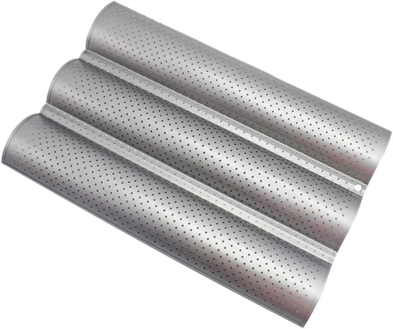 AGAWA Baguette Pan, 3 Loaves Baguette Baking Tray Non-stick Loaf Bake Mold Toast Cooking Bakers Molding Stainless Steel Baking Pan for French Bread Baking