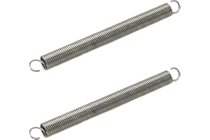 Mcredy 2 Pcs Extension Spring Assortment Kit Stainless Steel Small Compression Springs with Dual Hook Ends High Load Spring Hook for DIY Repair Mechanical Devices, 0.4"x4.72" (DXL)