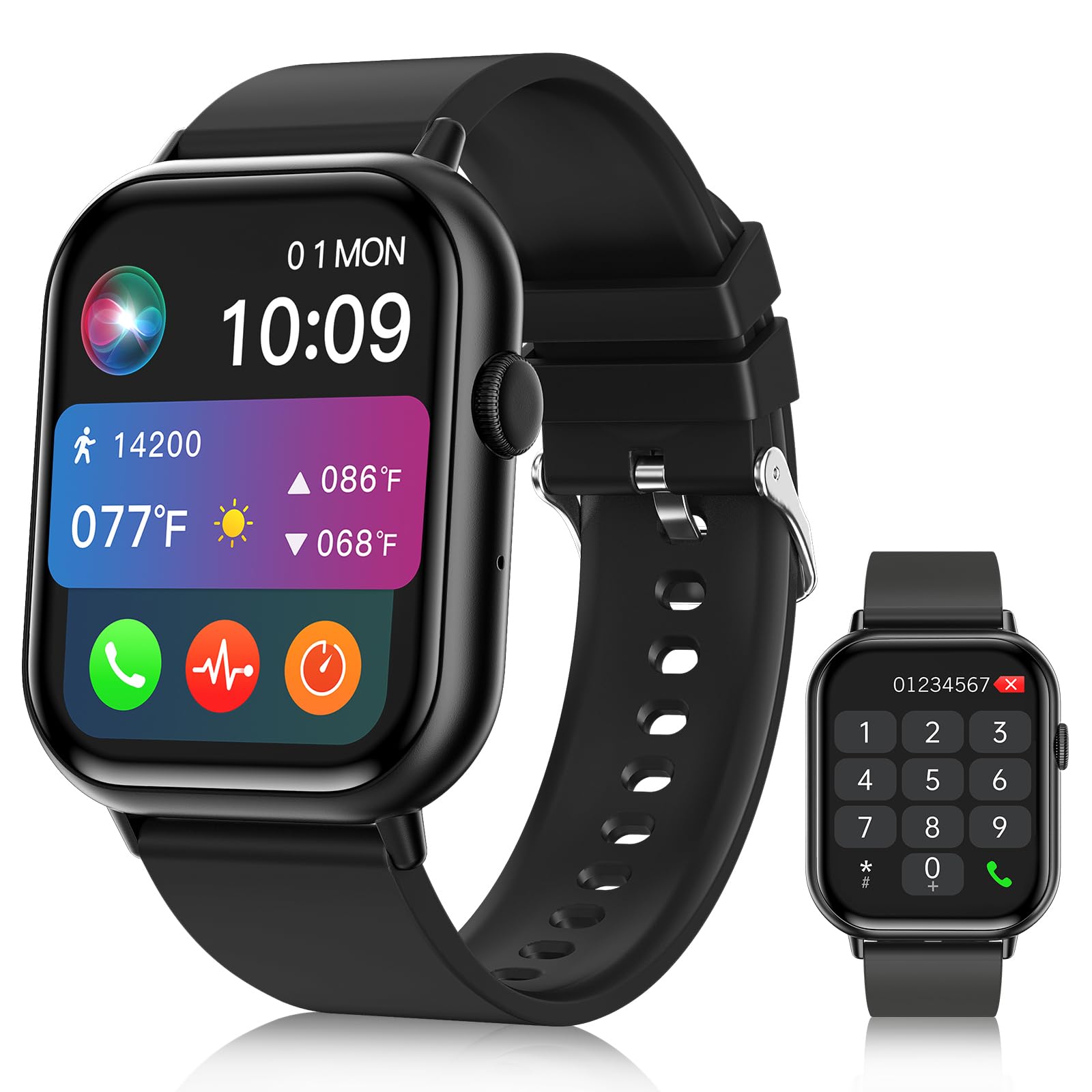 Photo 1 of Smart Watches for Men Women (Answer/Make Call), 2.01" HD Screen Fitness Tracker Watch with Blood Pressure/Heart Rate/Sleep Monitor, Smart Watch for Android iOS Phones, IP67 Waterproof Sport Watch