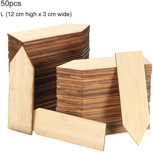 Etiquetas de plantas de bambú 50 piezas de madera Marcadores de ...