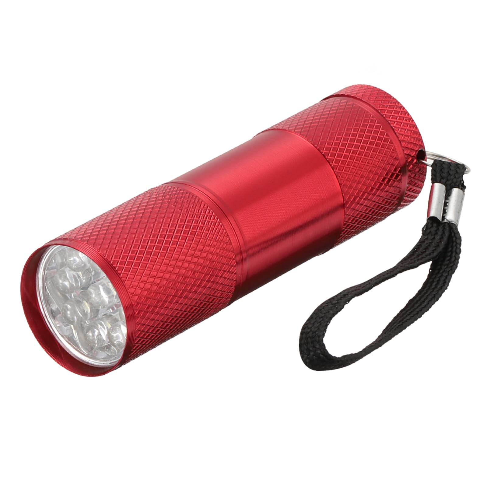PATIKIL 9 LED Mini Flashlights, Aluminum Pocket Flashlight Torch with Lanyard for Camping, Hiking, Outdoor Emergencies, Red