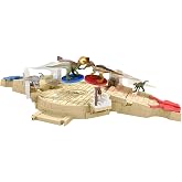 Jurassic World HBT63 Mini Battle Arena Playset and Game with 6 Dino Mini Figures, 2 Disc Launchers, Multilevel Play Area, Dinosaur Toy from 4 Years