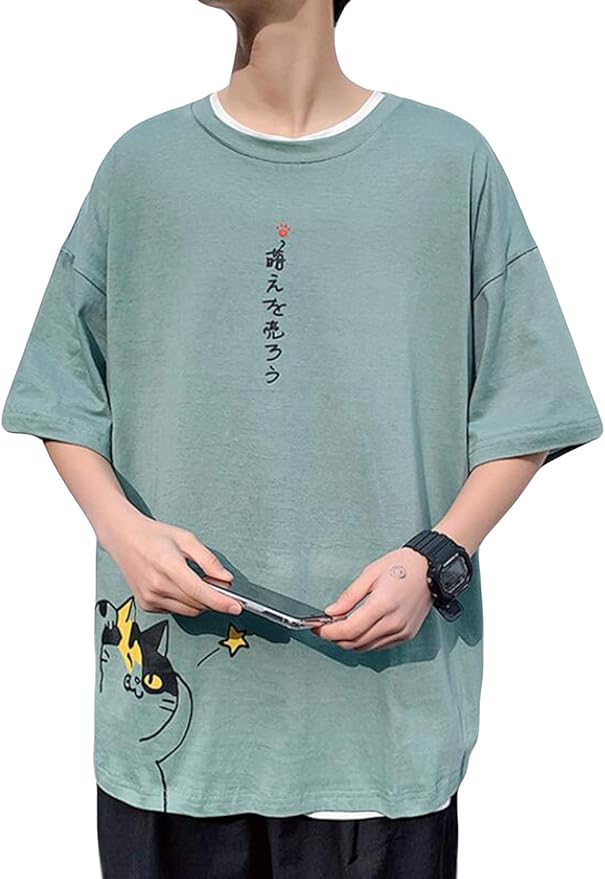 Rehoodnメンズ Tシャツ 夏 半袖tシャツ メンズ カットソー かっこいい ゆったり 綿シャツ トップス ファッション Tシャツ カジュアル Tシャツ ストリート シンプル 通勤 通学 Tシャツ カットソー 通販 Amazon