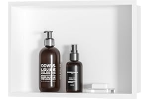 Qeke Bathroom Wall Niche, Stainless Steel Shower Niche 18" X 12", Recessed Wall Niche for Bathroom, Bathroom Niche No Tile Needed, Matte White