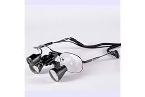 Songzi Optics 2.5X 3X 3.5X Optional Titanium Frame Binocular Dental Surgical Loupes with High Brightness Led Headlight (Working Distance :(440-540 mm) L, Magnification:2.5X)