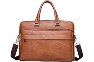 JINGTIANCD leather Laptop Bag for Men 16.1 inch,Premium Laptop Briefcase Fits,onvertible Computer Handbags Shoulder Crossbody Bag