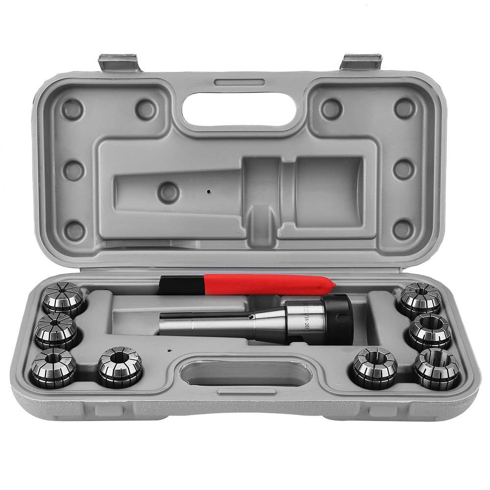 EVTSCAN Latest Collet Chuck 10pcs R8-ER32 High Speed Steel Collet Chuck Holder for CNC Processing Center Collet Set