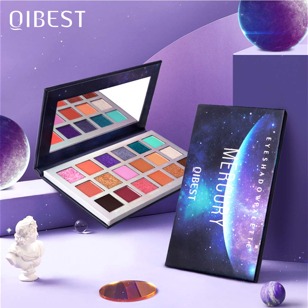 QIBEST 18 Colors Pearl Eye Shadow Powder Palette Matt Eyeshadow Cosmetic Makeup matte and shimmer eyeshadow palette eyeshadow pigments make up palette (3)
