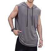 SOLY HUX Men's Plus Size Sleeveless Hoodies Workout Gym Hooded Tank Tops Muscle Shirts Bodybuilding Cut Off T Shirt