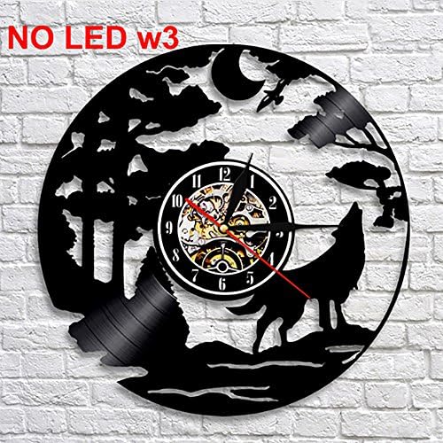 ACHZX Wolf Animals LED Lighting Color Changing Wall Clock Light Remote Control LED Backlight Modern Cool Interior Decor