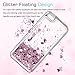 LeYi Compatible for iPhone SE Case (2016), iPhone 5S Case, iPhone 5 Case with 2pcs Tempered Glass Screen Protector for Girls Women, Cute Glitter Liquid Clear Protective Case for iPhone 5, Rose Gold