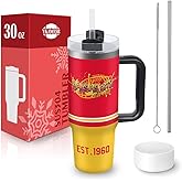 Kansas 30 oz Tumbler with Handle and Straw,Car cup,Coffee Mug,100% Leakproof Insulated Tumbler with Lid and Straw,Made of Stainless Steel,Cup Holder Friendly Base,Classic Collection Gifts for Fans