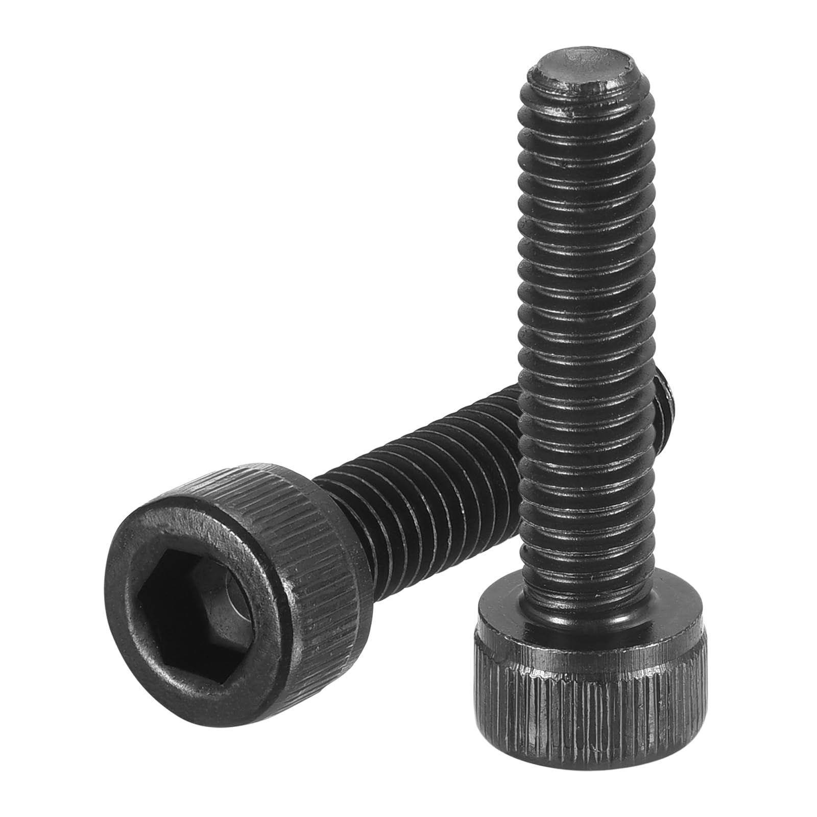 uxcell Hex Socket Bolts (M6-1x25), Grade 12.9 Carbon Steel Hex Socket Drive Screws, Black, 60 Pcs