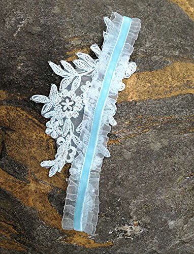 Wedding garters for bride and bridesmaid bridal garter lace (Blue)